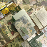 Scrapbooking Supplies Kit, Botanical Aesthetic Vintage Scrapbook Kit for Bullet Junk Journal A6 Grid Notebook Stationary Journaling Supplies Flower DIY Craft Birthday Gifts for Women Kid Teen Girl Aromoty