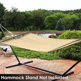 Sunnydaze Soft-Spun Polyester Rope Double Hammock for Outside - 600-Pound Weight Capacity Extra Large Hammock - Tan Sunnydaze