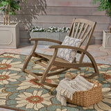 Christopher Knight Home Alva Outdoor Acacia Wood Rocking Chair with Footrest, Gray Finish Christopher Knight Home