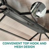 YITAHOME 10X12FT Hardtop Polycarbonate Gazebo Outdoor Patio Double Top Canopy Galvanized Iron Aluminum Column Garden Tent Curtains Netting for Backyards Decks Lawns,Gray YITAHOME