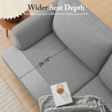 Busaurus Loveseat - Mid Century 56" Upholstered 2-Seater Couch for Living Room, Bedroom, Apartment - Grey Busaurus