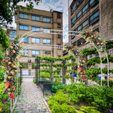 HEOMU Metal Garden Arch Trellis, 5.3 Feet Wide x 7.6 Feet High or 7.9 Feet Wide x 6.3 Feet High, Assemble Freely 2 Sizes, Garden Arbor for Climbing Plant Outdoor & Indoor, Wedding Party Bridal, White HEOMU