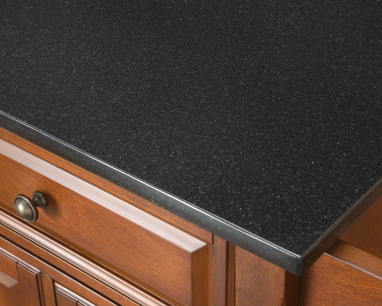 Crosley Furniture Alexandria Kitchen Island with Solid Black Granite Top - Classic Cherry - WoodArtSupply