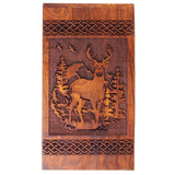 Wooden Handmade Handcrafted Laser Etching Engraved Cremation Burial & Memorial Urn for Ash Remains Storage | Adult Pet Human (Deer 1) Generic