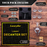 LuxuryBar Diamond Whiskey Decanter Sets for Men with ChillBall &Tray,Whiskey Decanter Set Liquor Dispenser Bourbon Decanter Whiskey Set Gifts for Men LuxuryBar