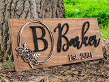 Personalized Wedding Gift | Custom Wood Sign | Wooden Last Name Established Sign | Family Name Sign Wooden Sign | Bridal Shower Gift | Anniversary Laser Woodworker