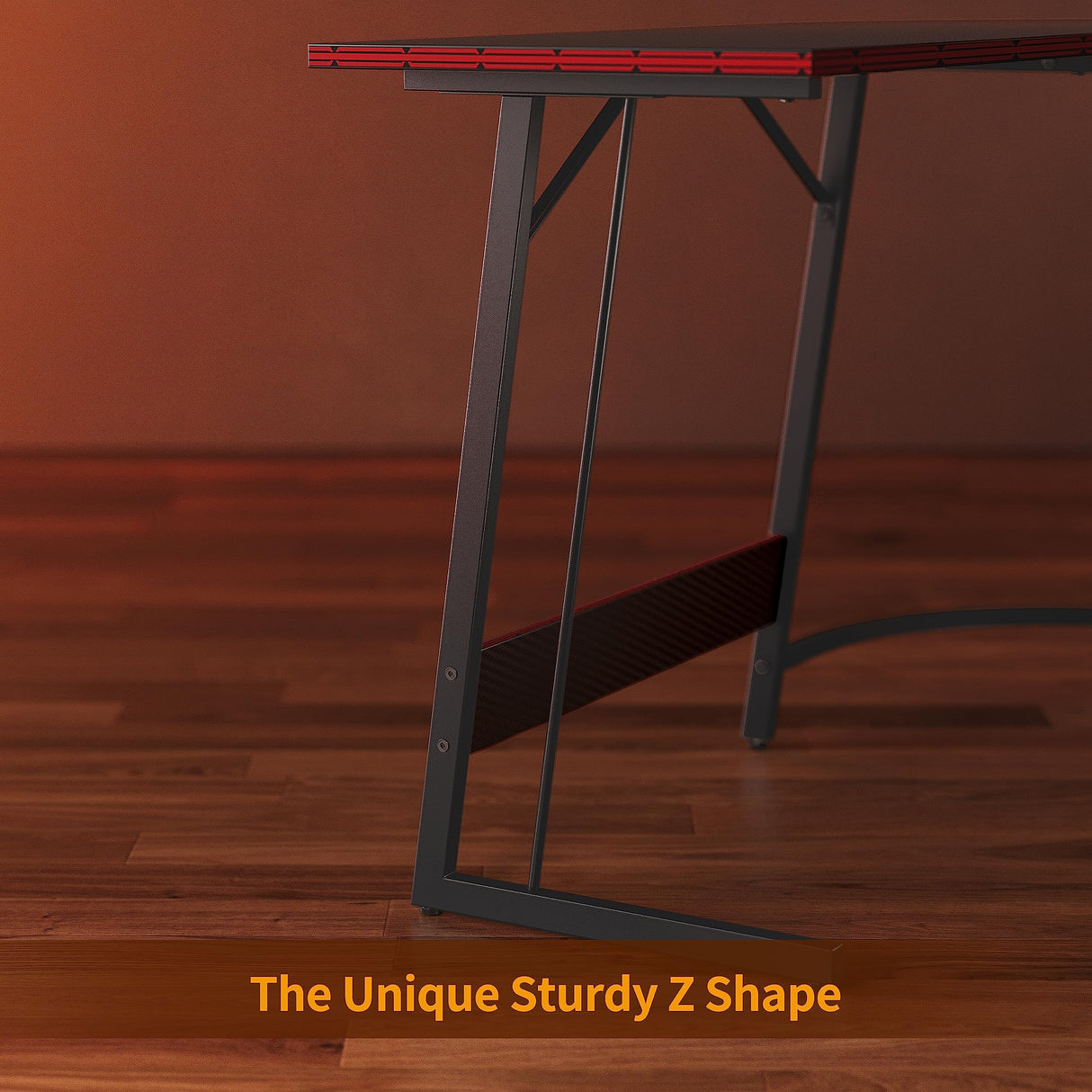 Cubiker L Shaped Desk, Computer Corner Desk, Gaming Desk with Monitor Stand, Home Office Study Writing Workstation, Space-Saving（47 Inch Black Carbon Fiber） Cubiker