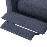 Christopher Knight Home Mervynn Mid-Century Modern Fabric Recliner, Dark Blue GDFStudio
