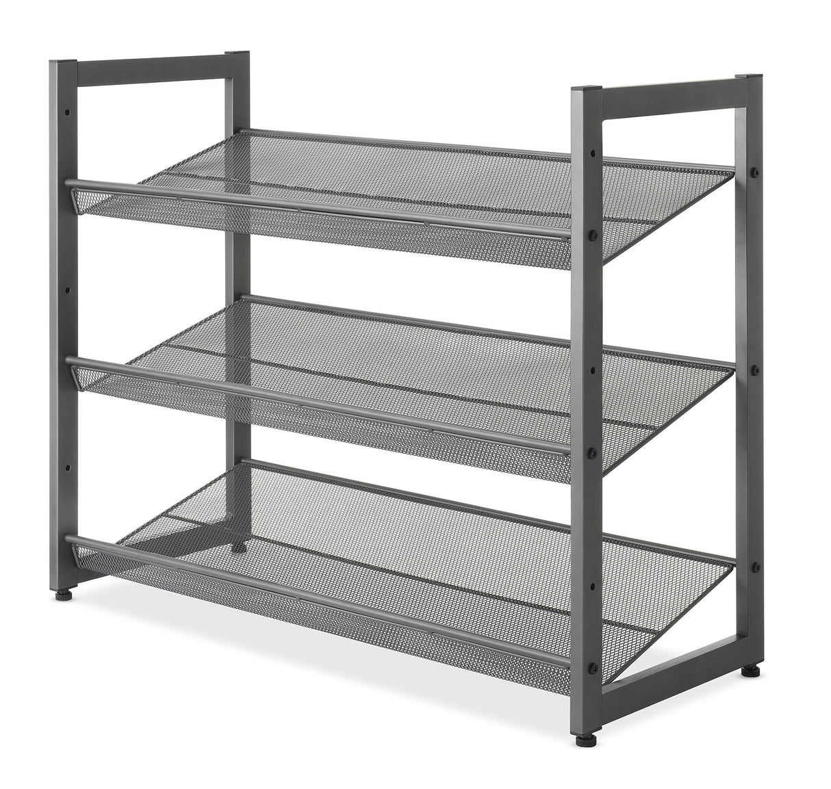 Whitmor Steel Mesh 3-Tier Shoe Rack, Gunmetal Gray Whitmor