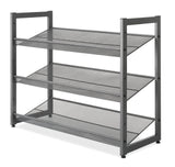 Whitmor Steel Mesh 3-Tier Shoe Rack, Gunmetal Gray Whitmor