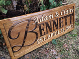 Personalized Family Name Sign Personalized Wedding Gifts Wall Art Rustic Home Decor Custom Carved Wooden Signs Couples 5 Year Wood Anniversary Gift 3D Woodworker