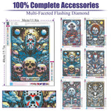 6 Packs Halloween Diamond Painting Kits for Adults, DIY Horror Diamond Art Kits for Beginners, 5D Full Drill Crystal Arts and Crafts Gem Art Painting Kits for Home Wall Decor Festival Gift (30*40cm) LWZAYS