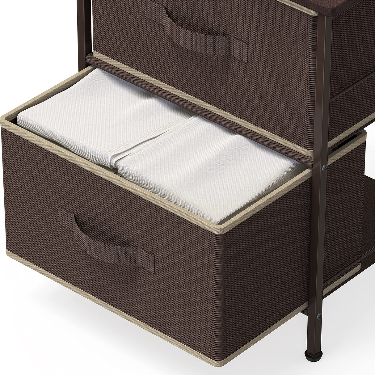 Simple Houseware Night Stand Dresser for Bedroom 2-Tier Organizer Drawer Storage Tower, Brown Simple Houseware