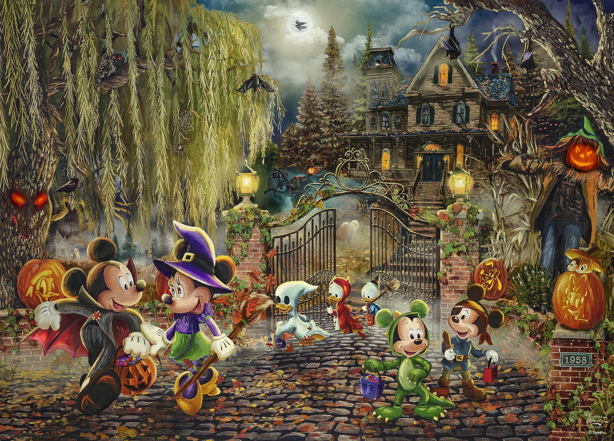 Ceaco - Thomas Kinkade - Disney - Mickey and Minnie Halloween Fun - 1000 Piece Jigsaw Puzzle Ceaco