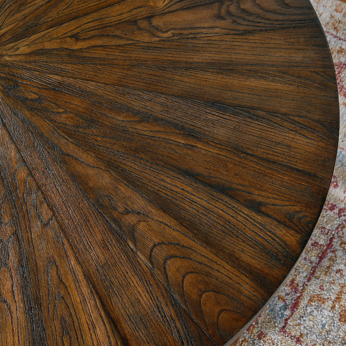 PADMA HOUSE 33.5" Round Wood Coffee Table, 2-Tier Solid Wood Rounded Circle Accent Coffee Table Center Cocktail Table Vintage Furniture for Home Living Room Bedroom,Espresso Brown 3338NC PADMA HOUSE