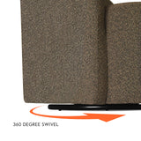 HomePop Home Décor Upholstered 360° Barrel Back Swivel Chair | Accent Chairs for Living Room & Bedroom | Decorative Home Furniture, Dark Brown Boucle HomePop