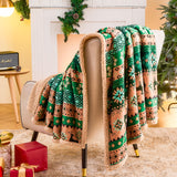 Ramees Christmas Throw Blanket, Christmas Decorations Blankets and Throws, Fuzzy Cozy Soft Warm Fleece Sherpa Winter Holiday Blanket for Bed Couch Sofa Reindeer Snowflakes Ramees