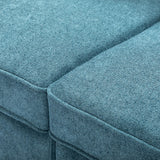 Christopher Knight Home Bacho Cozy Loveseat Sofa, Floor Sofa Chair, 2 Seater Couch with Armrest, Loveseat for Reading, Modern Design Soft Upholstered Loveseat for Living Room, Home Rest, Blue Christopher Knight Home