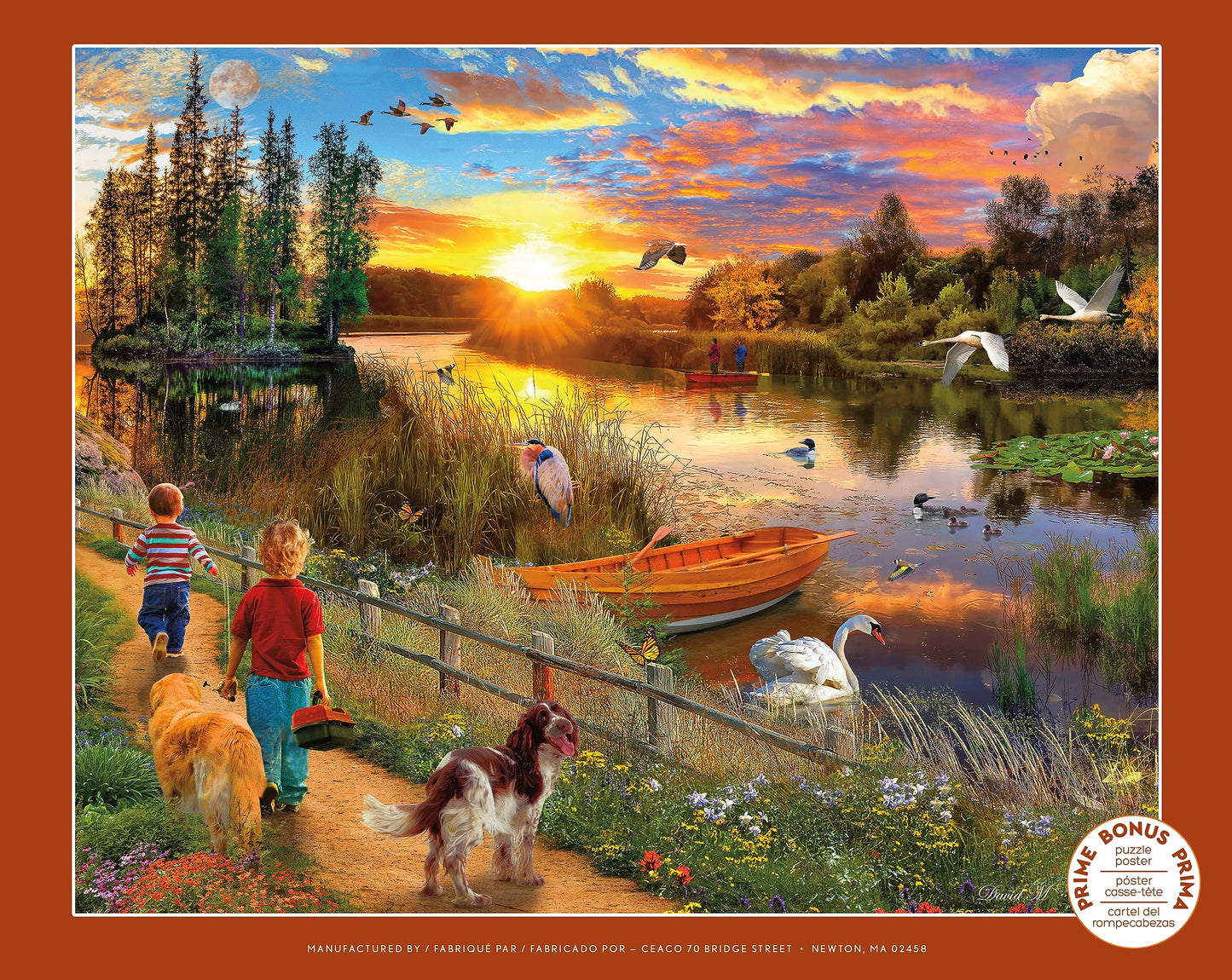 Ceaco - David Maclean - River Sunset - 1000 Oversized Piece Jigsaw Puzzle