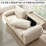 jonpony 71" W Loveseat Sofa, Modern Couch with Wide Armrests, Extra Deep Love Seats for Living Room, Overstuffed Lounge Sofa with Comfy Fabric, Removable Cover Spring Cushions, Beige jonpony