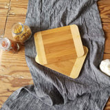Lipper International Bamboo Wood Two-Tone Kitchen Cutting and Serving Board, Small, 8" x 6" x 5/16", Set of 2 Lipper International