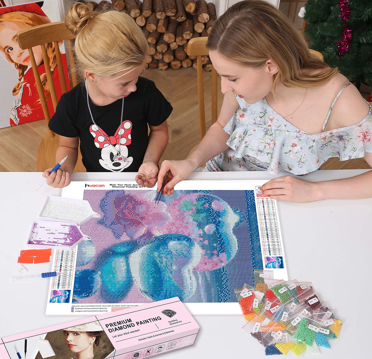 Huacan Beach Diamond Painting Kits for Adults, Full Drill Diamond Art Round Diamond Dots for Adults Clearance, Heart Paint with Diamonds for Beginner 11.8x15.7inch Huacan