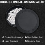 Matte Black Metal Zyn Pouch Container – Dual Compartment Storage Tin with Secure Lid Tharos Distribution