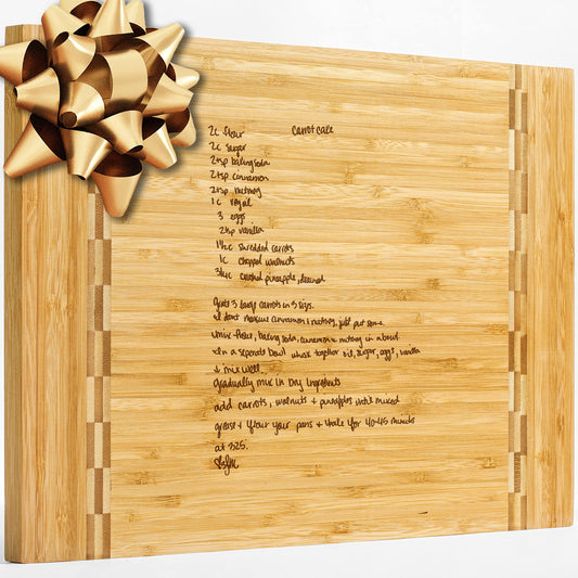 Custom Recipe Cutting Board, Handwritten Recipe Cutting Board,Personalized Recipe Cutting Board,Family Recipe, Engraved Recipe, Family Heirloom Gift (4. Special Bamboo, Recipe 5 / Can be your - WoodArtSupply