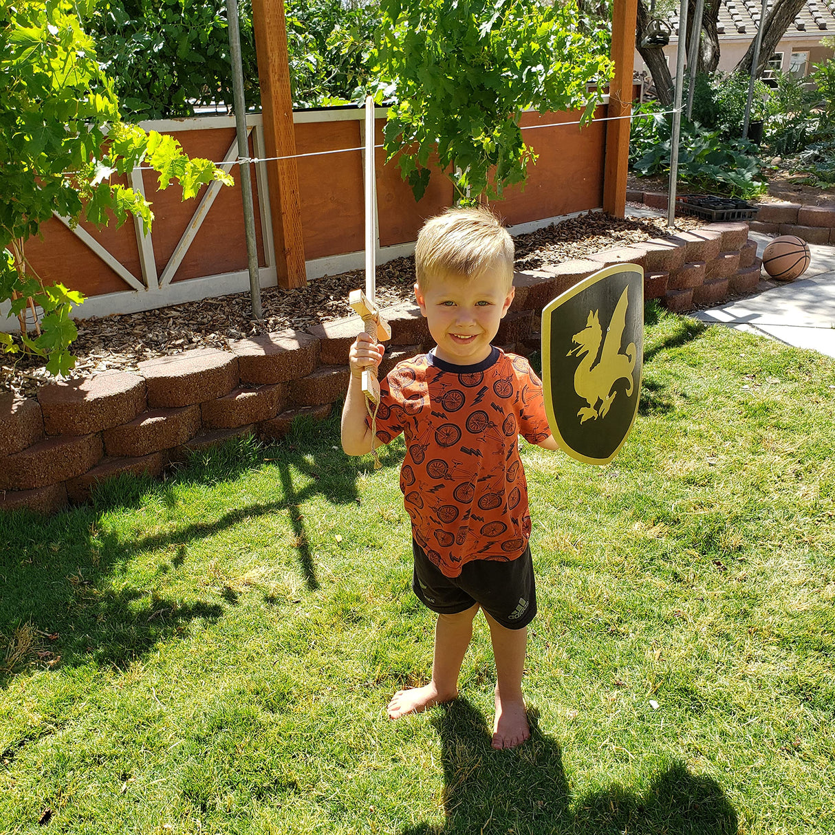 Adventure Awaits! Wooden Toy Sword for Kids | 2 Pack | Knights of The Round Table Style with Jute Wrapped Handle | Lightweight and Durable for Imaginative Kids | Set of 2 Adventure Awaits!