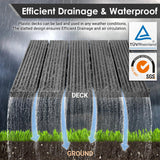 PrimeZone 27 PCS Plastic Interlocking Patio Deck Tiles - 12" x 12" Waterproof Indoor Outdoor Flooring, Patio Floor Decking for Balcony, Backyard, Garden & Poolside, All Weather Use, Dark Grey PrimeZone