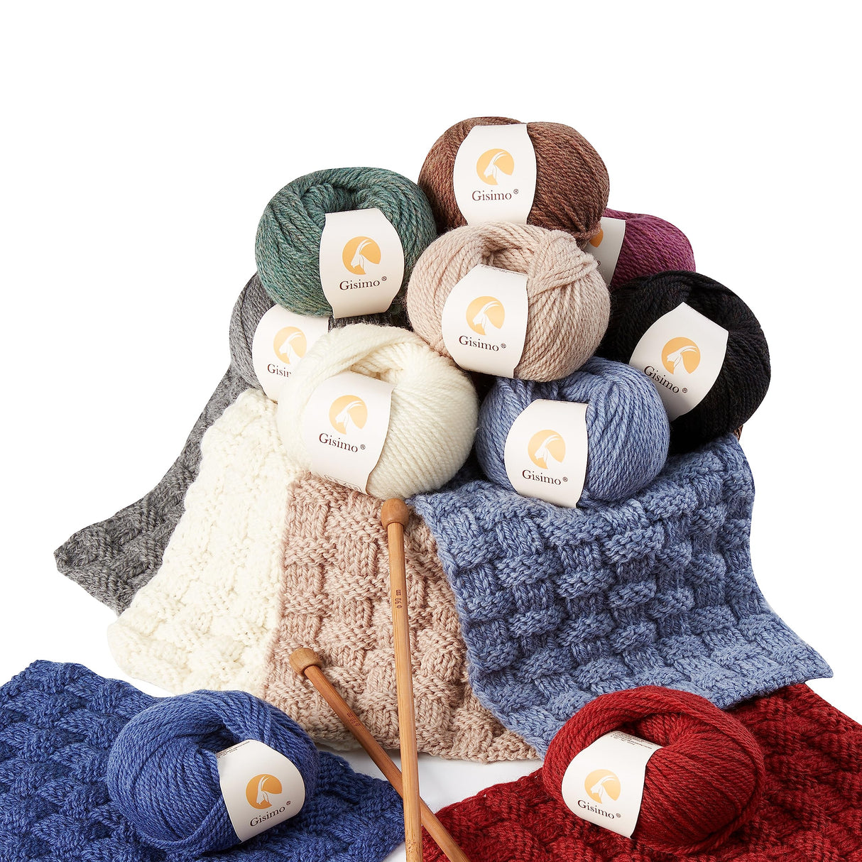 Gisimo 100% Merino Wool Yarn, 3-Ply Luxurious and Soft Yarn for Hand Knitting & Crocheting (Mocha, 1Ball) Gisimo