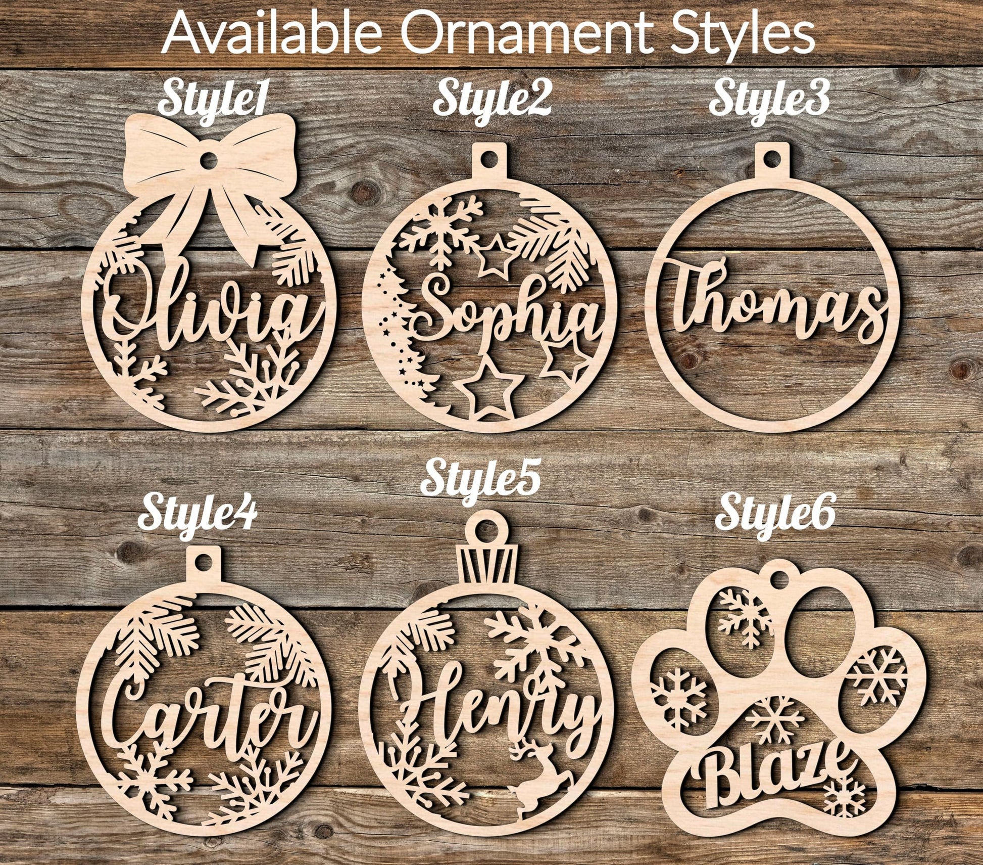 Wooden Personalized Christmas Ornaments with Name Family Christmas Ornaments for Kids Christmas Ball Ornaments Christmas Tree Ornaments Christmas Balls Custom Christmas Ornament with Name - WoodArtSupply