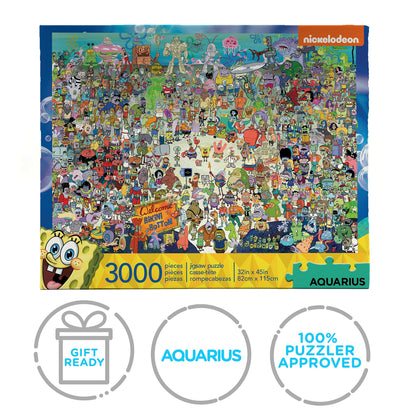 Aquarius Spongebob Squarepants Puzzle (3000 Piece Jigsaw Puzzle) - Officially Licensed Spongebob Merchandise & Collectibles - Glare Free - Precision Fit - 32 x 45 Inches