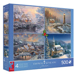 Ceaco - 4 in 1 Multipack - Thomas Kinkade - Holiday - (4) 500 Piece Jigsaw Puzzles Ceaco