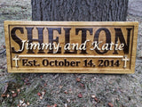 Personalized Cross Décor Family Name Signs Custom Wedding Gift Wood Carved Sign Last Name Established 3D Wood Plaque Couple 5 Year Anniversary Gift Religious Gift 3D Woodworker