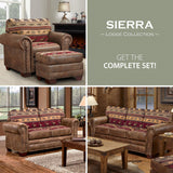 American Furniture Classics OS Home Office Furniture Club Chair, Microfiber, Brown with Sierra Lodge Tapestry American Furniture Classics