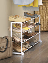 Whitmor 4 Tier 20 Pair Floor Shoe Rack - White Whitmor
