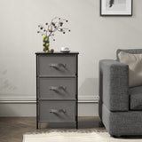 Simple Houseware 3 Drawer Nightstand Dresser with Wood Top, Dark Grey Simple Houseware