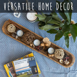 Decorative Wooden Dough Bowl Decor Approx 30 Inch, Hand Carved Rustic Wood Long Dough Bowl, Large Carved Dough Bowl, Long Wooden Bowl, Bread Shaped Bowl Wooden Large Dough Bowl Centerpiece Made in USA MAINEVENT