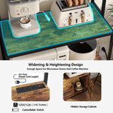 Furniouse Rustic Brown 5-Tier Kitchen Baker's Rack with Power Outlet and Storage Cabinets Furniouse