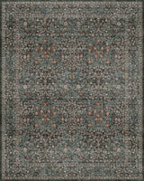 Vintage Dark Green Living Room Rug, 8x10 Washable Area Rugs for Dining Room Under Kitchen Table, Bedroom, Oriental Low Pile Stain Resistant Non-Slip Large Carpet (8x10 Dark Green) Hazo Haus
