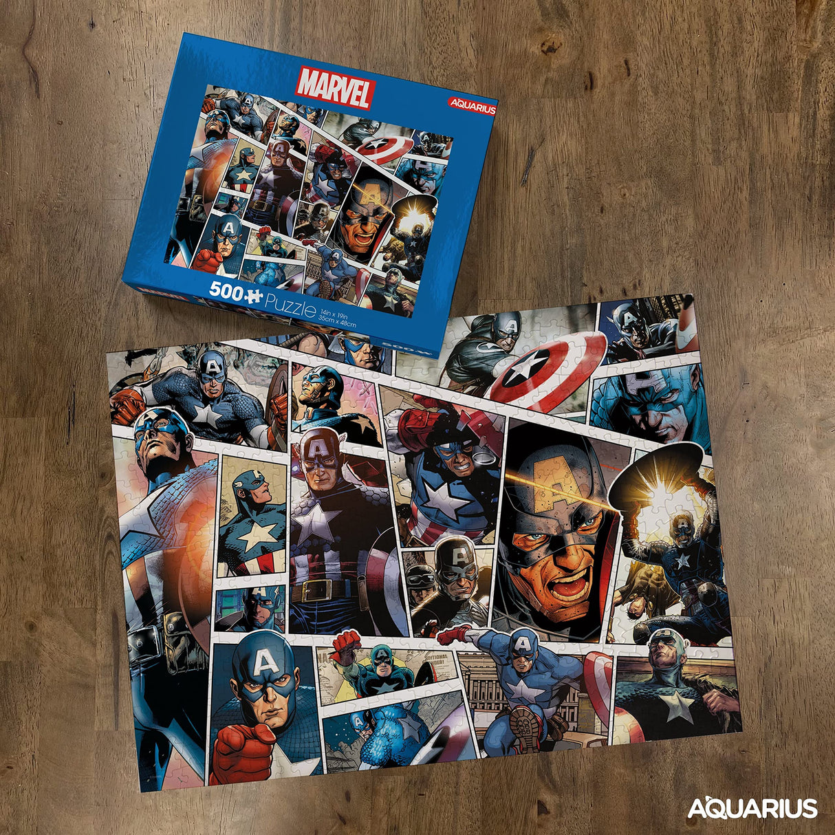 AQUARIUS Marvel Captain America Puzzle (500 Piece Jigsaw Puzzle) - Glare Free - Precision Fit - Officially Licensed Marvel Merchandise & Collectibles - 14x19 Inches AQUARIUS