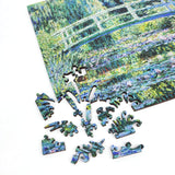 Wooden Jigsaw Puzzle for Adults - Uniquely Shaped Pieces - Made in The USA by FoxSmartBox - 210 Pieces - Water Lilies and Japanese Bridge FoxSmartBox