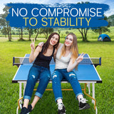 SereneLife Full Size Portable Ping Pong Table Set with Net, Clipper, Post - 9’ x 5’ Foldable Space-Saving Design, Blue SereneLife