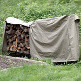 Sunnydaze 8-Foot Firewood Log Rack Cover - Weather-Resistant Outdoor Heavy-Duty Polyester with PVC Backing - Khaki Sunnydaze
