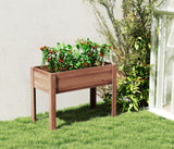 Raised Garden Bed with Legs, 40x20x31'', Solid Wood Elevated Planter Box for Outdoor Backyard Patio Wood-Natrl