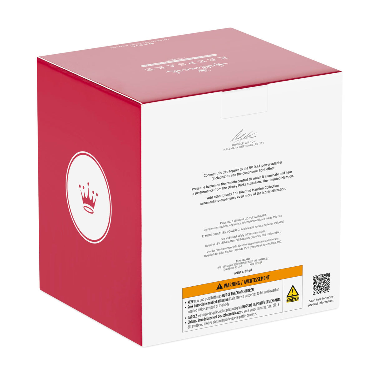 Hallmark Keepsake Christmas Tree Topper 2025, Disney The Haunted Mansion Collection Disneyland Manor with Light and Sound, Gifts for Disney Fans Hallmark Keepsake