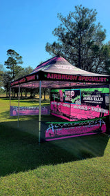 Custom Canopy Pop Up Tent 10x20 with Logo, Personalized Pop Up Canopy Tent for Tradeshow,Customized Canopy Advertising Outdoor Tent (top Canopy +one Full Wall+ Two Small Side Walls+ 23kgs Frame) NaBai
