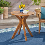 Christopher Knight Home Brigitte Outdoor Round Acacia Wood Bistro Table with X Legs, Teak Christopher Knight Home
