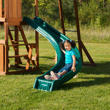Swing-N-Slide PB 8272 Cedar Brook Wooden Swing Set Play Set with Two Swings, Slide, Monkey Bars, Picnic Table & Glider, Green Swing-N-Slide